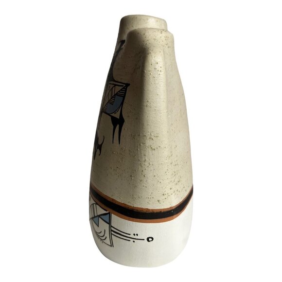 Native American Indian Navajo Southwestern Storyteller Wedding Vase Signed - Picture 4 of 8